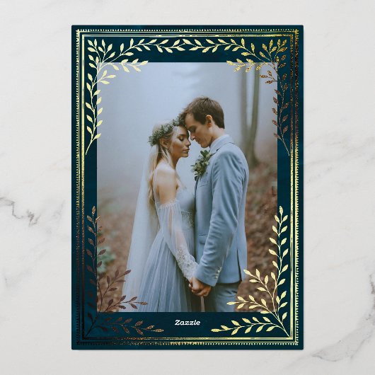 Forest Green Ivy Ornament bruiloft uitnodiging (Achterkant)