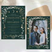 Forest Green Ivy Ornament bruiloft uitnodiging