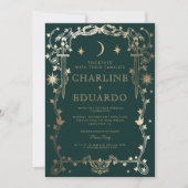Forest Green Ivy Ornament bruiloft uitnodiging (Voorkant)