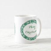 Forest Green Kerstmis Wreath om aan te passen Koffiemok (Voorkant rechts)