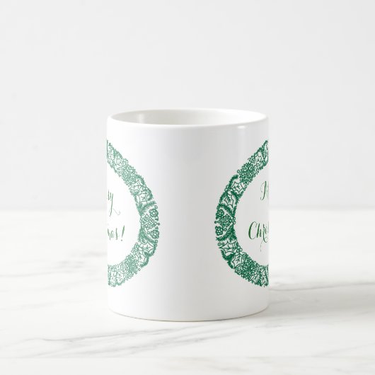 Forest Green Kerstmis Wreath om aan te passen Koffiemok (Center)