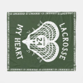 Forest Green Lacrosse My Heart Fleece Blanket (Voorkant (Horizontaal))