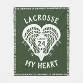 Forest Green Lacrosse My Heart Fleece Blanket Deken (Voorkant)