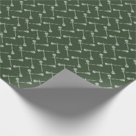 Forest Green Lacrosse White Sticks gepatterd Cadeaupapier