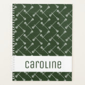 Forest Green Lacrosse White Sticks gepatterd Planner (Voorkant)