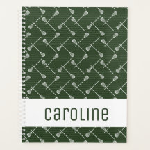 Forest Green Lacrosse White Sticks gepatterd