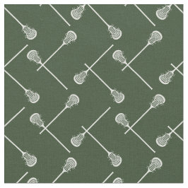 Forest Green Lacrosse White Sticks gepatterd Stof