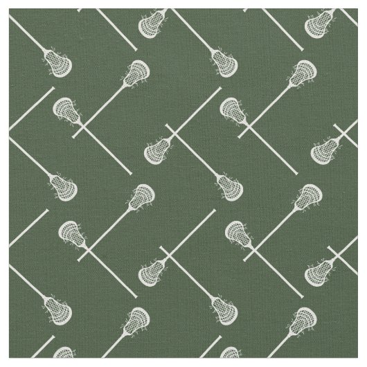 Forest Green Lacrosse White Sticks gepatterd Stof (Close Up)