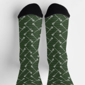 Forest Green Lacrosse White Sticks Patterned Socks Sokken (Top)