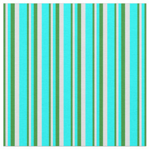 Forest Green, Lavender en Cyan Colored Lijnen Stof