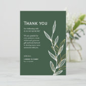 Forest Green Leaf Dank u kaart voor bruiloft (Staand voorkant)