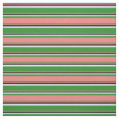 Forest Green, Light Coral, Black & Lavender Lines Stof (Swatch)