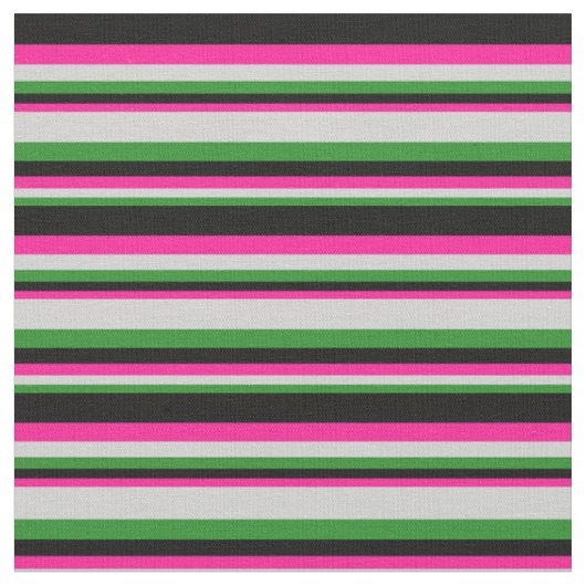 Forest Green, Light Grey, Deep Pink en Black Stof (Close Up)