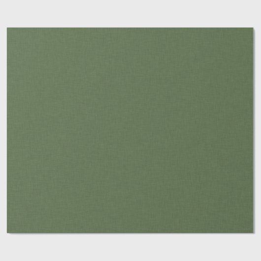 Forest Green Linen Texture Image Gold frame Cadeaupapier (Vlak)