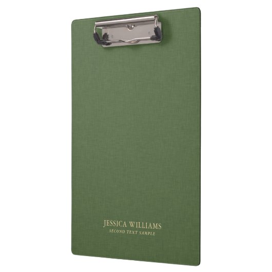 Forest Green Linen Texture Image Gold frame Klembord (Links)