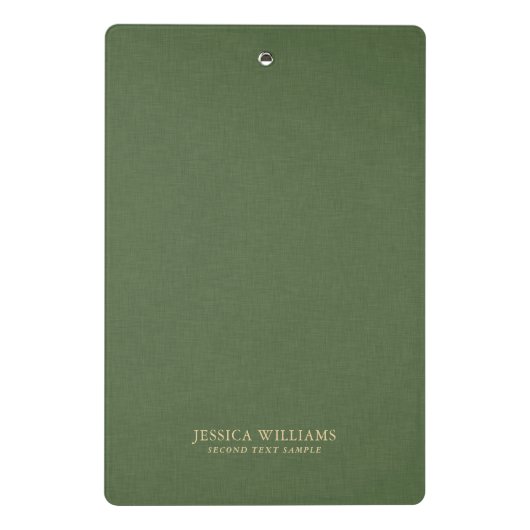 Forest Green Linen Texture Image Gold frame Mini Klembord (Achterkant)