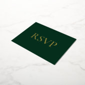 Forest Green Luxe Echte Folie bruiloft RSVP Folie Feestdagen Briefkaart (Gedraaid)