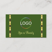 Forest Green met Logo Gold Border Professional Visitekaartje (Voorkant)
