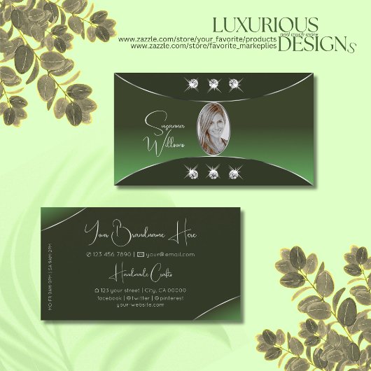 Forest Green met Silver Decor Diamonds en Foto Visitekaartje