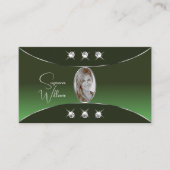 Forest Green met Silver Decor Diamonds en Foto Visitekaartje (Voorkant)