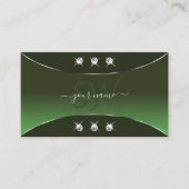 Forest Green met Silver Decor Jewels en Monogram Visitekaartje (Voorkant)