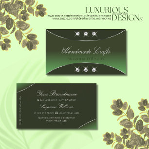 Forest Green met Silver Decor & Sparkle Diamonds Visitekaartje