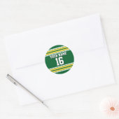Forest Green met Yellow White Stripes Team Jersey Ronde Sticker (Envelop)