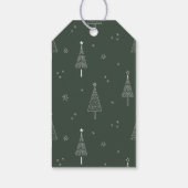 Forest Green Minimal Christmas Pine Tree Cadeaulabel (Achterkant)