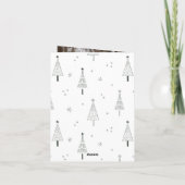 Forest Green Minimal Christmas Pine Tree Foto Feestdagen Kaart (Achterkant)