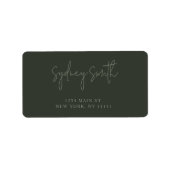Forest Green Minimalist groot retouradres-etiket Etiket (Voorkant)