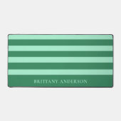 Forest Green & Mint Green Stripes Patroonnaam Bureaumat (Voorkant)
