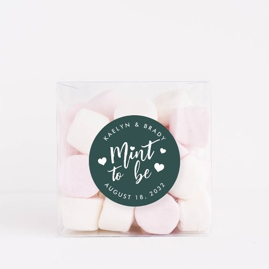 Forest Green Mint to be Personalized Wedding Favor Ronde Sticker
