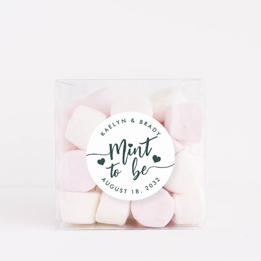 Forest Green Mint to be Personalized Wedding Favor Ronde Sticker