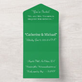 Forest Green Modern All In One Wedding Invite All In One Uitnodiging (Binnen)