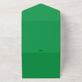 Forest Green Modern All In One Wedding Invite Uitnodiging (Buitenkant)