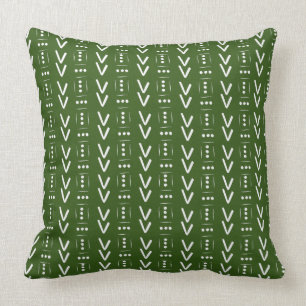 Forest Green Modern Arrow Mud Cloth Print Accent Kussen