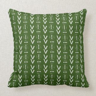 Forest Green Modern Arrow Mud Cloth Print Accent Kussen