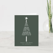 Forest Green Modern Christmas Pine Tree Foto Feestdagen Kaart (Voorkant)