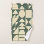 Forest Green Modern Geometric Shapes Bad Handdoek (Handdoek)