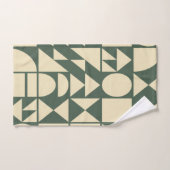 Forest Green Modern Geometric Shapes Bad Handdoek (Handdoek)