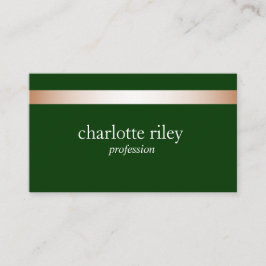 Forest Green Modern Roos Gold Striped Stijlvol Visitekaartje