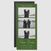 Forest Green Moderne Fotostrip Magnetische bruilof (Voorkant / Achterkant)