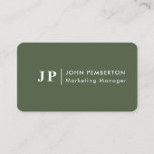 Forest Green Monogram Stylish Trendy Modern Visitekaartje (Voorkant)