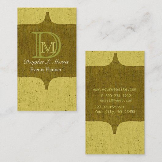 Forest Green Monogram Urban Rusted Visitekaartje (Voorkant / Achterkant)