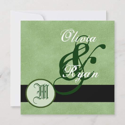 FOREST GREEN Monogram Weddenschap Kaart (Voorkant)