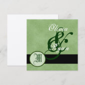 FOREST GREEN Monogram Weddenschap Kaart (Voorkant / Achterkant)
