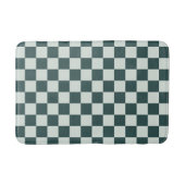 Forest green moss checkerboard pattern badmat (Voorkant)