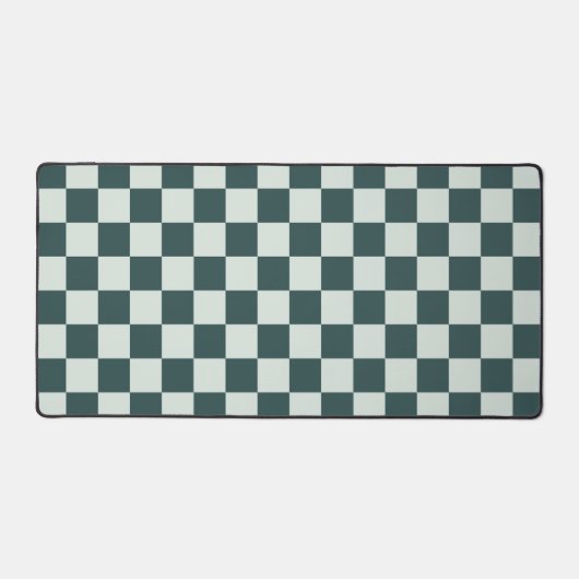 Forest green moss checkerboard pattern bureaumat (Voorkant)