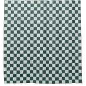 Forest green moss checkerboard pattern douchegordijn (Voorkant)