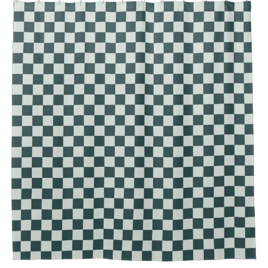 Forest green moss checkerboard pattern douchegordijn (Voorkant)